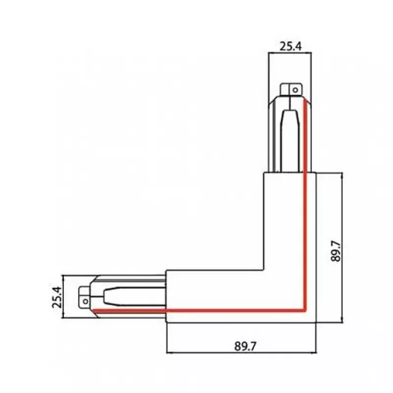 Brumberg 87127070 90° nurgaliitmik ONETRACK DALI 3-faasilisele rööbassüsteemile, valge