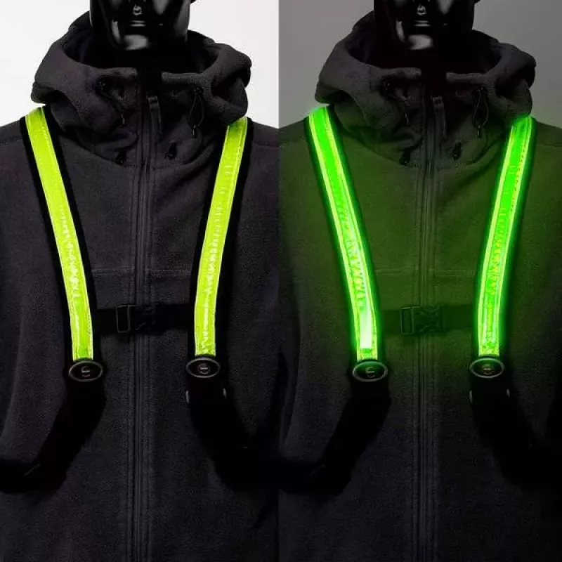 EasyPix StreetGlow L/XL LED-turvavest täiskasvanutele - laetav, 3 režiimi, must