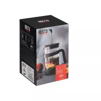 RESTO French Press 600ml Stainless Steel Borosilicate Glass Coffee Maker