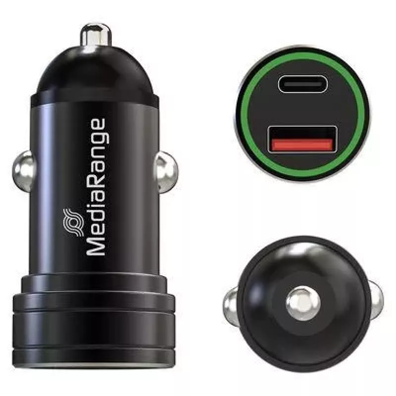 MEDIARANGE MRMA120 20W USB-C autolaadija Power Delivery'ga, must