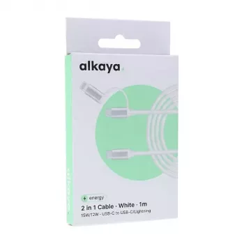 ALKAYA Speed Flex Punutud Andmekaabel 65W 1m Valge (CL-60006)