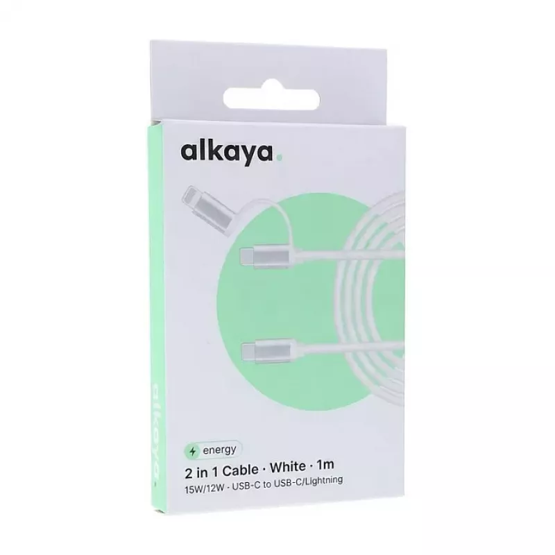 ALKAYA Speed Flex Punutud Andmekaabel 65W 1m Valge (CL-60006)
