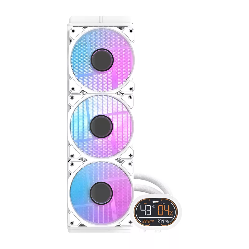 DARKFLASH DH360D White v2 360mm All-in-One vedelikjahuti protsessorile, ARGB, valge
