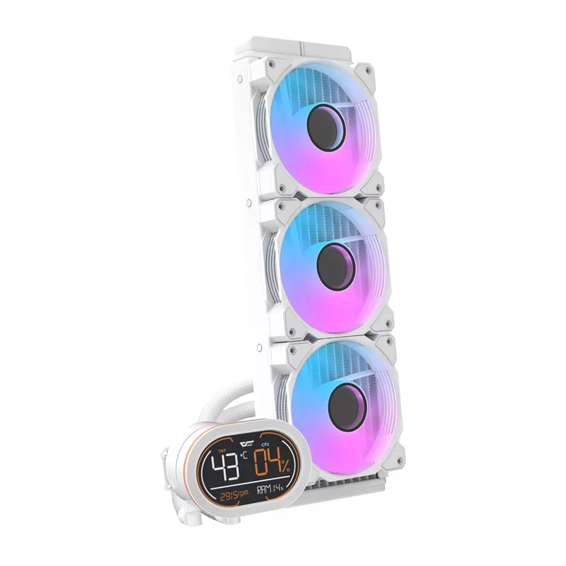 DARKFLASH DH360D White v2 360mm All-in-One vedelikjahuti protsessorile, ARGB, valge