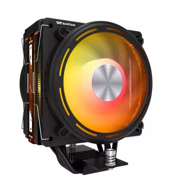 Darkflash E400 PLUS Must Aktiivne CPU Õhujahuti, 120mm PWM Ventilaator, 4 Soojustoru, 180W TDP, Intel/AMD