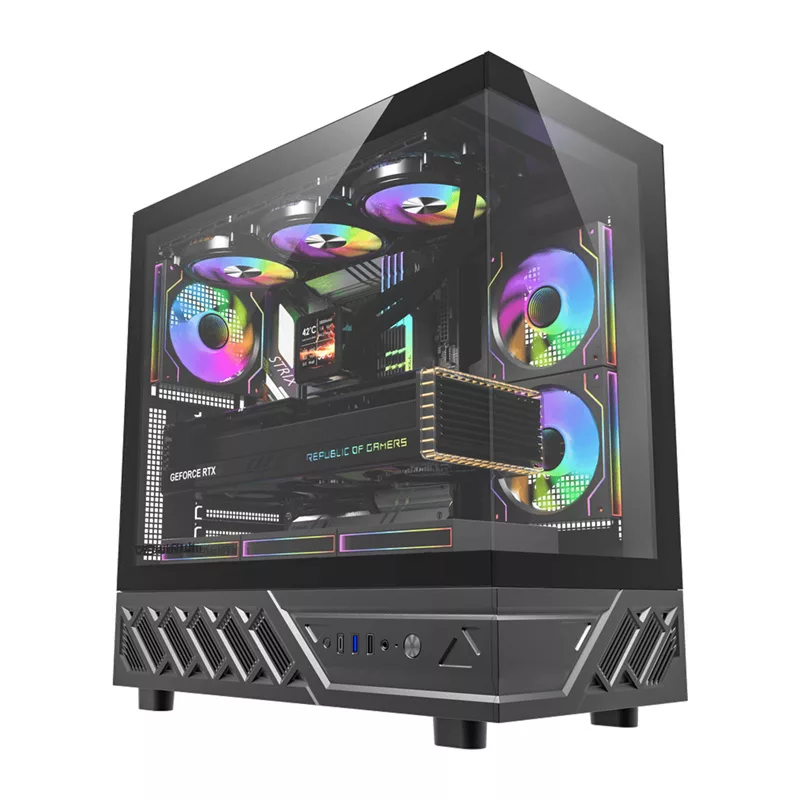 DarkFlash DS950 Mid-Tower Computer Case (Black) with 6 Pre-Installed ARGB Fans
