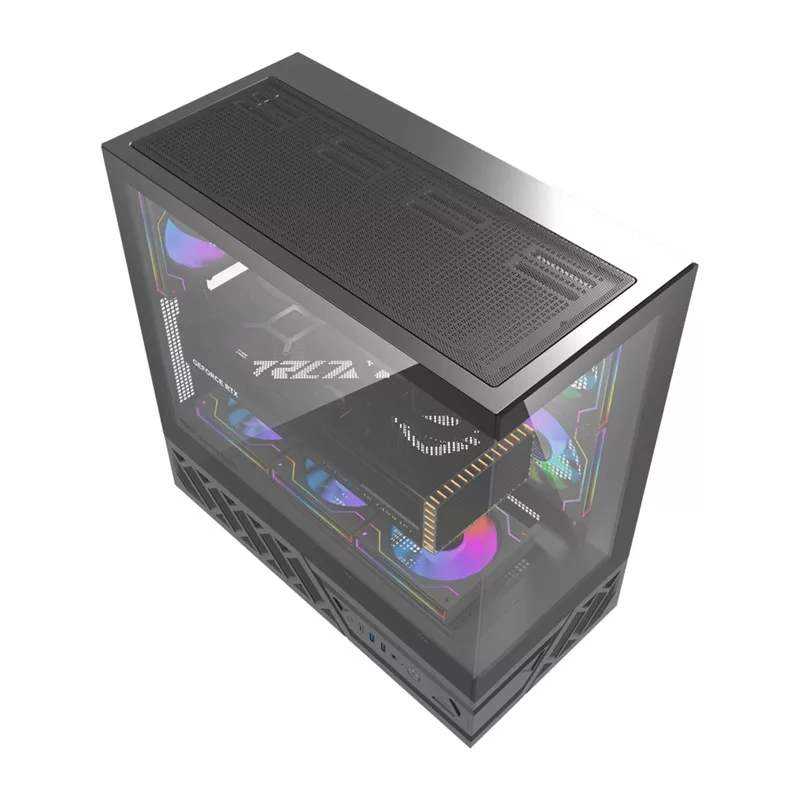 DarkFlash DS950 Mid-Tower Computer Case (Black) with 6 Pre-Installed ARGB Fans