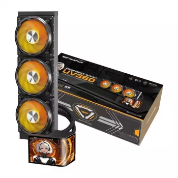 DarkFlash UV360 CPU Cooler (Black) - 360mm AIO Liquid Cooler with ARGB