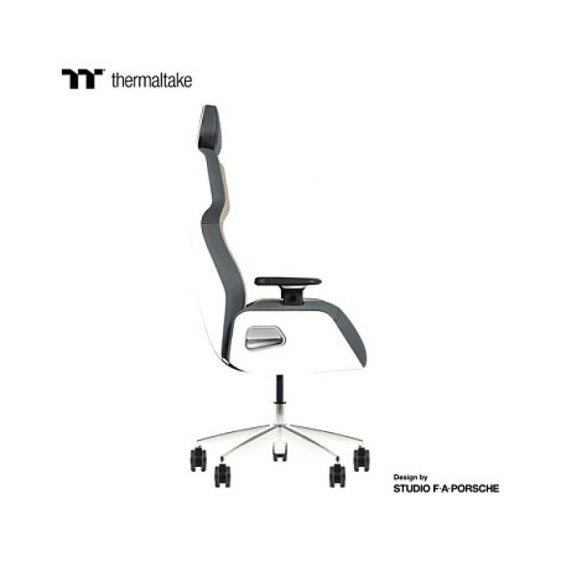 Thermaltake ARGENT E700 Glacier White with Slate Gray Crayon Real Leather Chair
