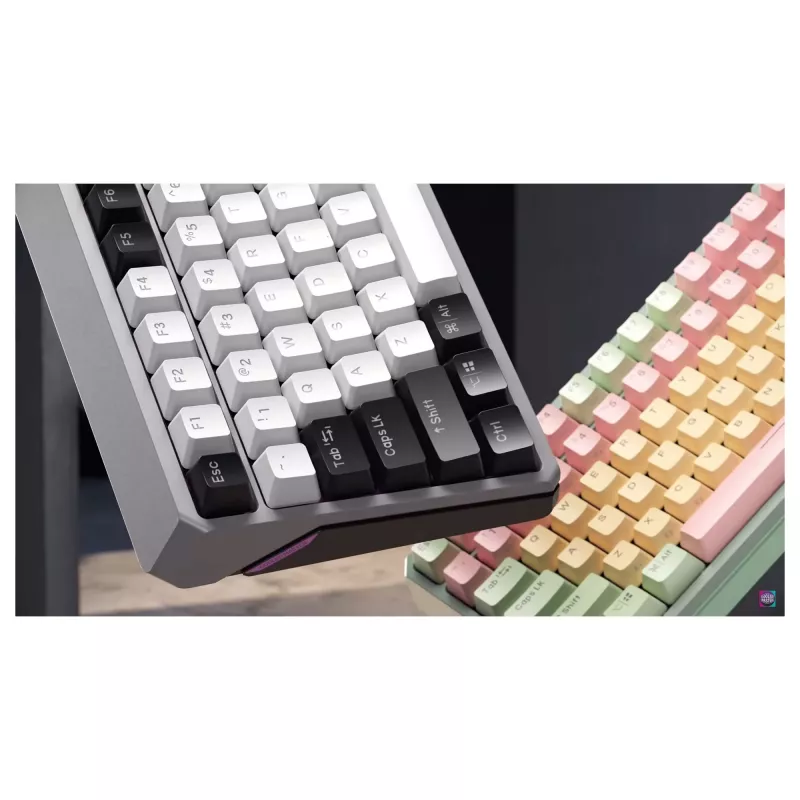 Cooler Master MK770 juhtmeta mehaaniline klaviatuur (prantsuse AZERTY) - Kailh Box V2 Red lülitid, RGB taustvalgustus, kuumvahetatav, tihendkinnitus, 4000mAh aku, magnetiline randmetugi