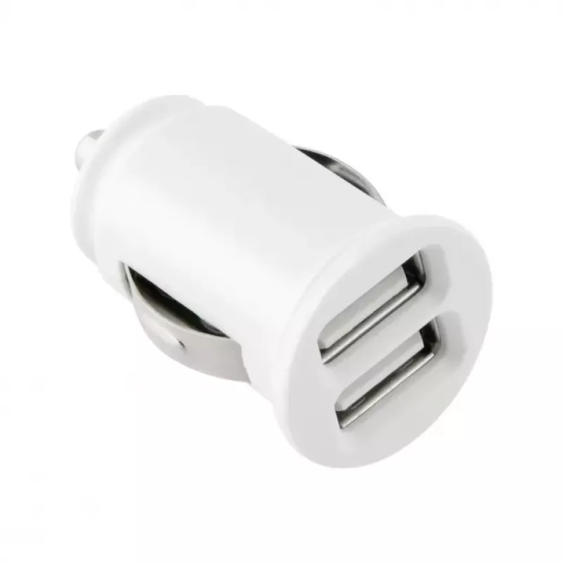 TOTI Dual USB Car Charger with Micro USB Cable 1m 2.1A, White