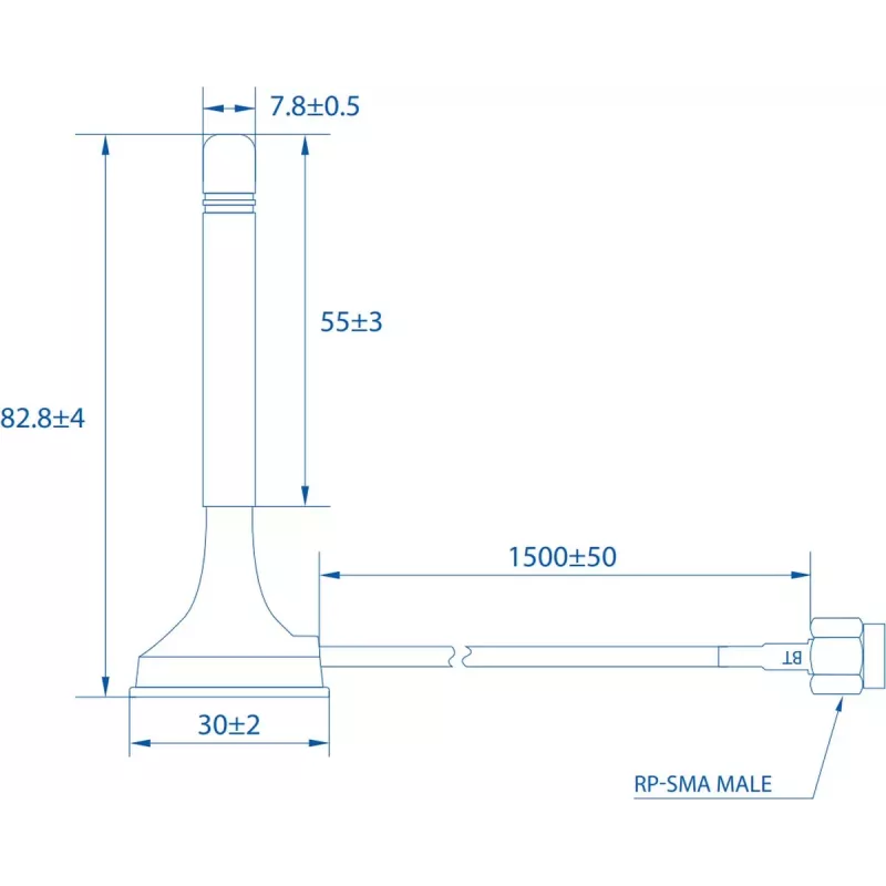 Teltonika Bluetooth Magnetic SMA Antenna 3 dBi 2.4 GHz