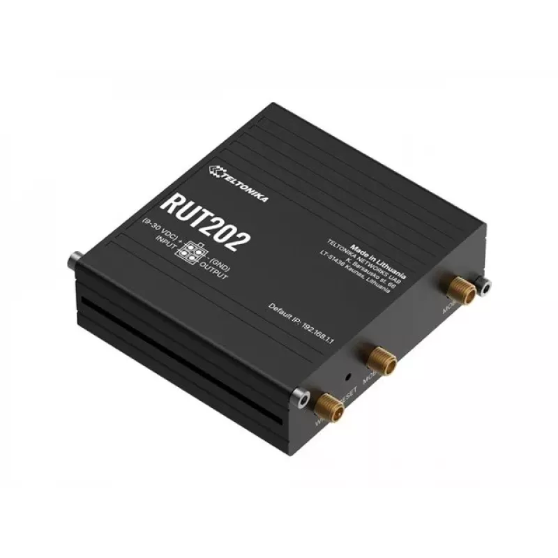 Teltonika RUT202 - 4G LTE traadita ruuter, Wi-Fi 4, 2x Ethernet, DIN-liist