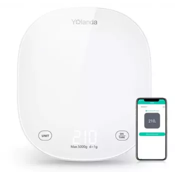 Yolanda CK10A Smart Kitchen Scale with Bluetooth, 3000g Capacity, 0.1g Accuracy, USB-C Rechargeable