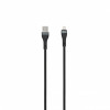 SEEK TOTI USB-A to Lightning 2m Punutud Kaabel 2A (Non-MFI) Must