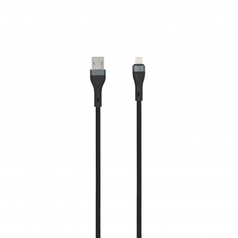 SEEK TOTI USB-A to Lightning 2m Punutud Kaabel 2A (Non-MFI) Must