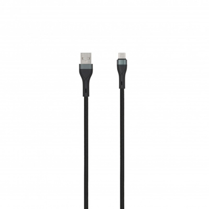 SEEK TOTI USB-A to USB-C Punutud Kaabel 2m 3A Must