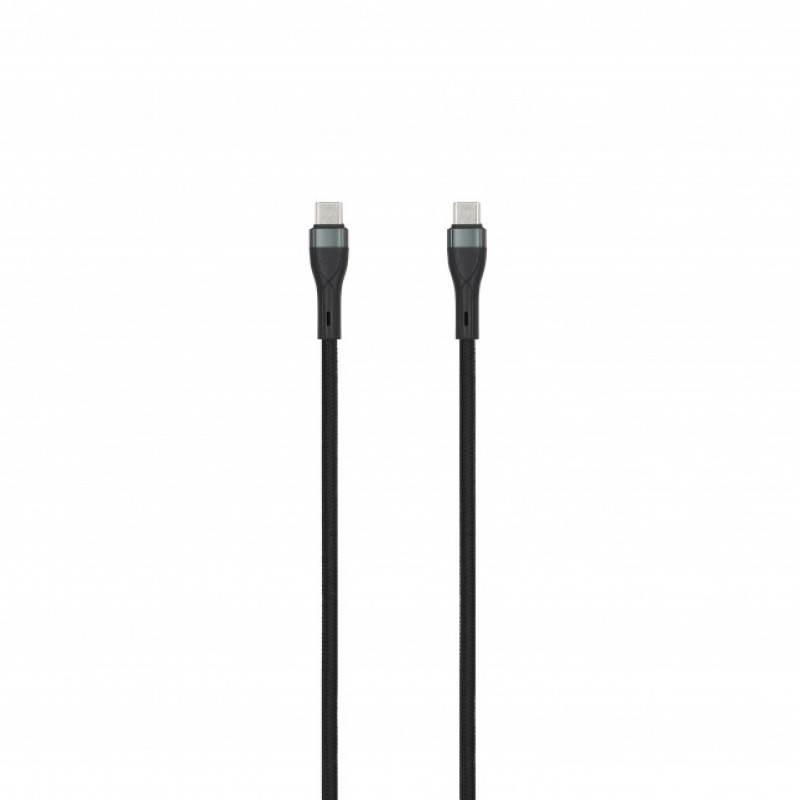 SEEK TOTI USB-C to USB-C 2m Punutud Kaabel 3A Must