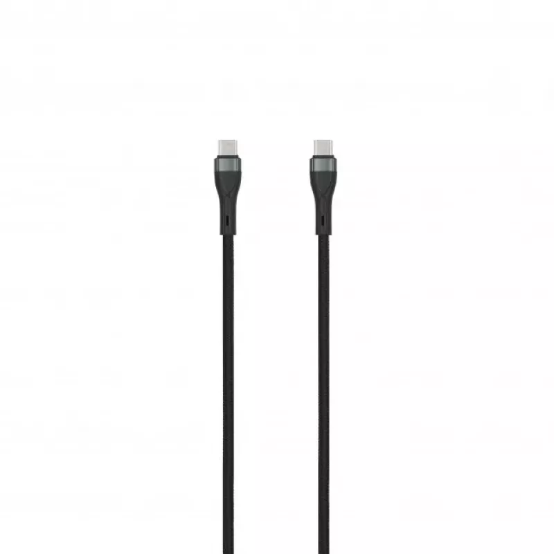 SEEK TOTI USB-C to USB-C 2m Punutud Kaabel 3A Must