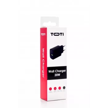SEEK TOTI 20W Type-C + USB A seinakiirlaadija, must