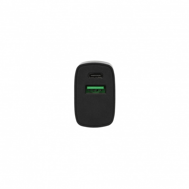 SEEK TOTI 20W Type-C + USB A seinakiirlaadija, must
