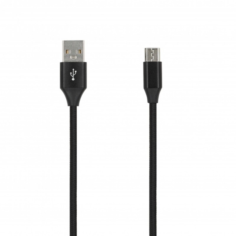 SEEK TOTI USB A to Micro USB, 2m Punutud Kaabel 2A, Must