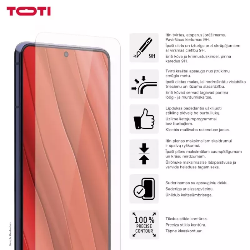 TOTI Karastatud Klaas 2D Ekraanikaitse Samsung Galaxy S24 Plus / S25 Plus