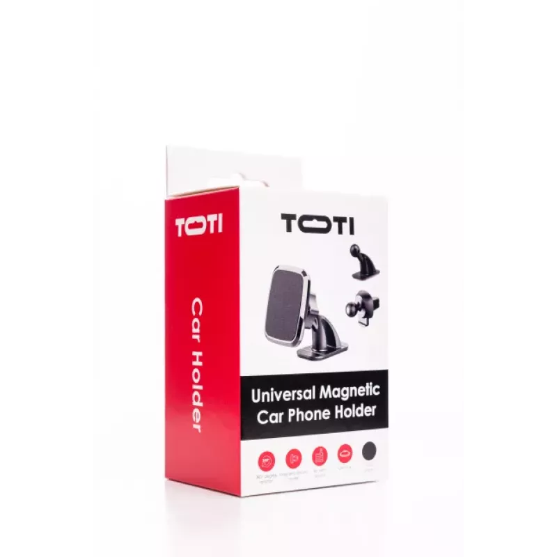 SEEK TOTI Magnetiline kandiline auto hoidja 3M liimkinnitusega, must