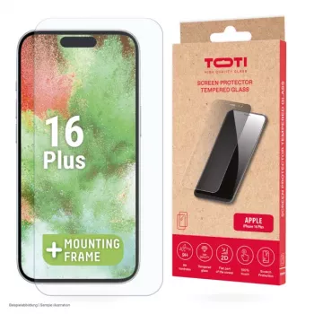 TOTI Karastatud klaasist 2D ekraanikaitse täiskattega iPhone 16 Plus/15 Plus jaoks, läbipaistev
