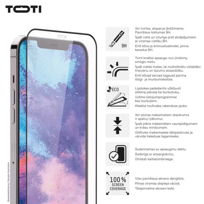 TOTI PREMIUM PREMIUM Tempered Screen Protector Glass 3D Full Cover for Apple iPhone 16 Pro