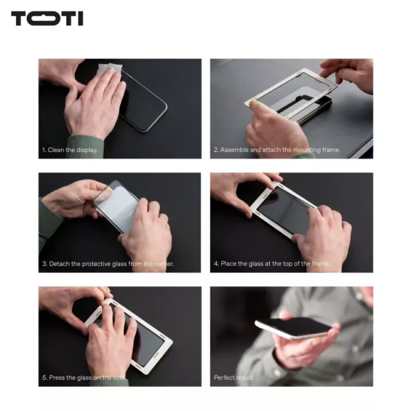 TOTI PREMIUM Premium karastatud klaasist ekraanikaitse 3D täiskattega Apple iPhone 16 Pro Max jaoks