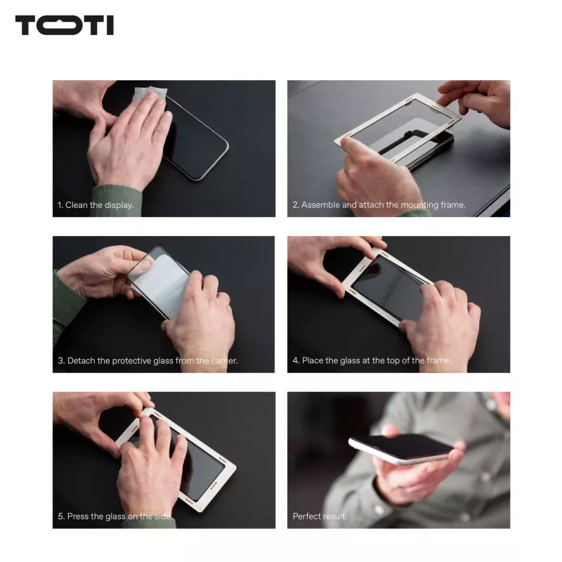 TOTI PREMIUM Premium karastatud klaasist ekraanikaitse 3D täiskattega Apple iPhone 17 Pro Maxile