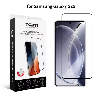 TOTI PREMIUM Karastatud Klaas 2.5D Ekraanikaitse Täiskattega Samsung Galaxy S26 jaoks