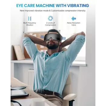 RENPHO Eyeris View Eye Massager with Heat, Air Compression, Vibration, Bluetooth, USB-C, Foldable, Grey