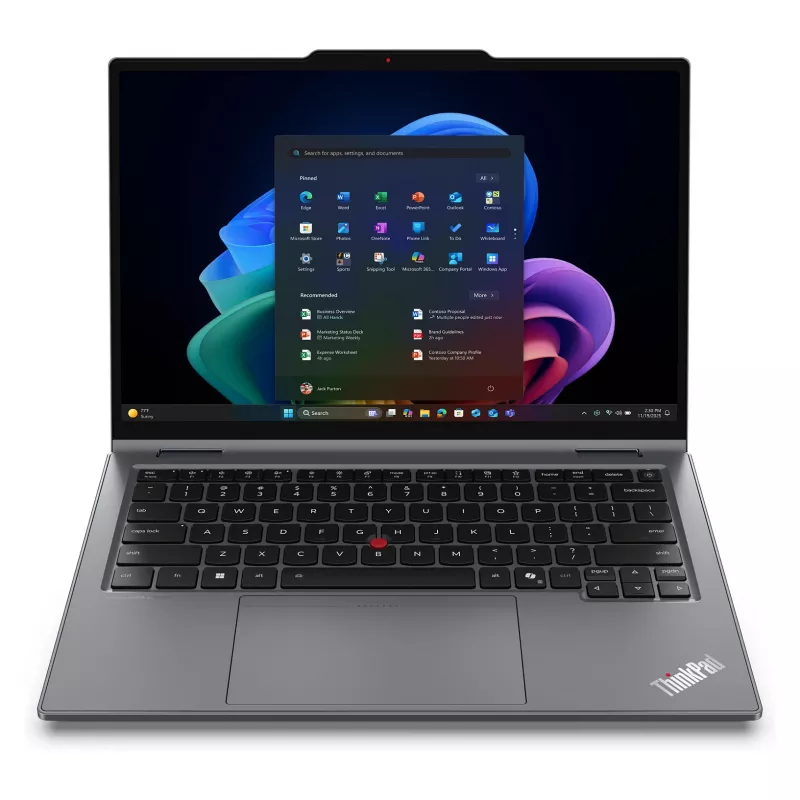 Lenovo ThinkPad X1 2-in-1 Gen 11 Aura Edition Copilot+ PC 21V9005UGE 2-in-1 sülearvuti, 14-tolline 2.8K OLED puutetundlik 120Hz, Intel Core Ultra 7 355, 32GB LPDDR5x, 1TB SSD, Windows 11 Pro, saksa klaviatuur
