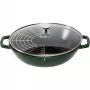 STAUB Wok 30 cm kaanega, malmist, basiilikuroheline