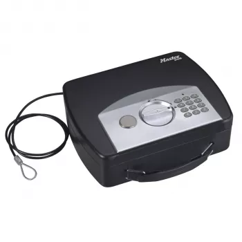 Master Lock Portable Personal Safe P008EML - Must, lähtestatav 4-kohaline kombinatsioon, teraskaabel, ilmastikukindel