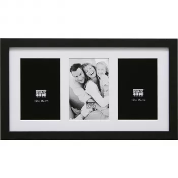 Deknudt S66KA3 Gallery 3x10x15 Wood Black with Passepartout Multi-Photo Frame