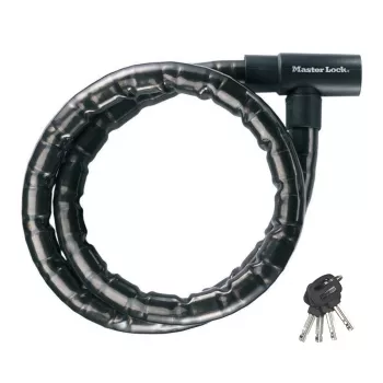 Master Lock Keyed Armored Cable Lock 22mm 8115EURDPS Black 1.2m