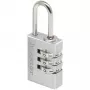 Master Lock 7620EURDCC Kombinatsioonlukk, Alumiiniumkorpus, Karastatud Terasest Rõngas, 4-kohaline Ümberprogrammeeritav, 50 mm Korpuse Laius, 8 mm Rõnga Diameeter, Hõbe/Hall