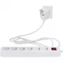 REV Powersplit 6+1 pistikupesadega pikendusjuhe lülitiga, 2m kaabel, valge