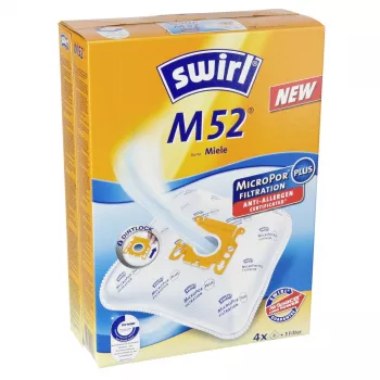 Swirl M 52 MicroPor Plus Tolmuimejakotid (4-pakk) filtritega