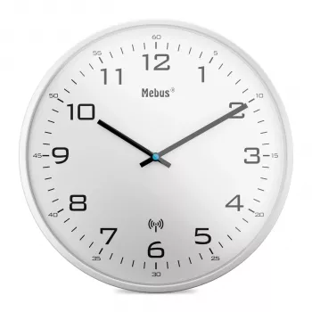MEBUS 13080 raadiojuhitav seinakell, valge, 30 cm