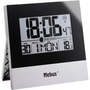 Mebus 41787 Raadiojuhitav seinakell, hõbe/valge, 30 cm, DCF77