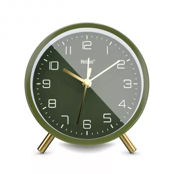 Mebus 56972 Quartz Alarm Clock Olive Green/Gold