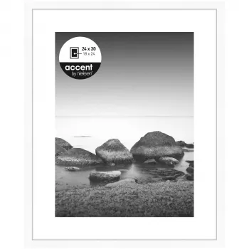 NIELSEN DESIGN Aura pildiraam valge 24x30 cm puit koos paspartuuga 1122001