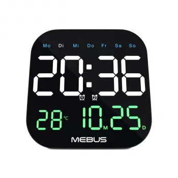 Mebus 19855 Raadiojuhitav analoog-lauakell 18,5 cm Must