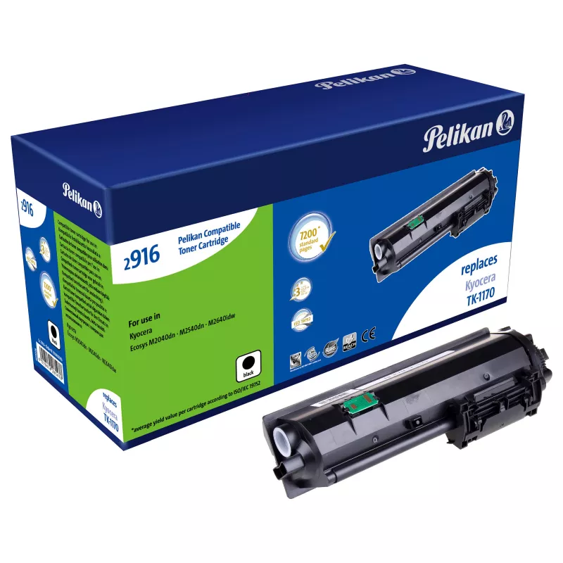 Pelikan Ühilduv Toonerikassett Must 7200 Lehte Kyocera TK1170 jaoks