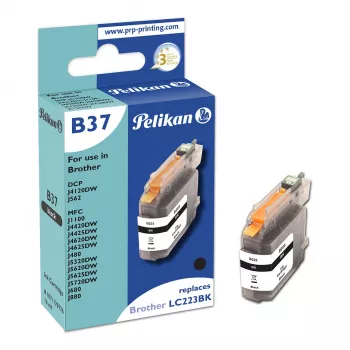 Pelikan B37 ühilduv tindikassett Brother LC-223BK jaoks, must, 600 lehekülge