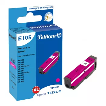 Pelikan E105 Ühilduv tindikassett Magenta High Yield (XL) Epson XP-530/540/630/635/640/645/710/830/900 jaoks - 1 pakk